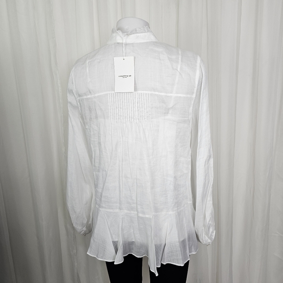 Lafayette 148 NY Raines Blouse White NWT Size Medium - Picture 7 of 13